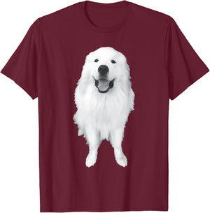 Great Pyrenees Dog Smiling Women Girls Kids T-Shirt - T-Shirt | Maroon