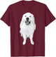 Great Pyrenees Dog Smiling Women Girls Kids T-Shirt - T-Shirt | Maroon