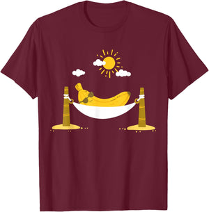Banana Hammock Swing Kawaii T-Shirt - T-Shirt | Maroon