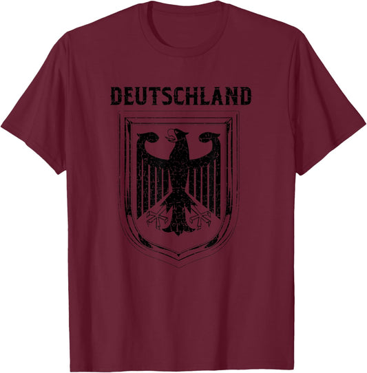 Deutschland Germany Eagle Nationalism Symbol Men Women T-Shirt - T-Shirt | Maroon