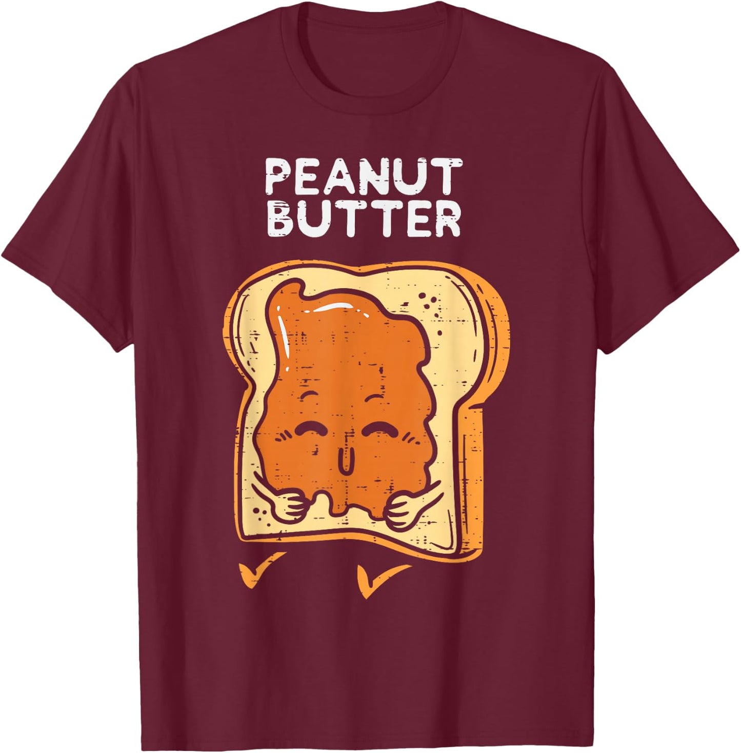 Peanut Butter Toast Matching Halloween Couples Him And Her T-Shirt - T-Shirt | Maroon