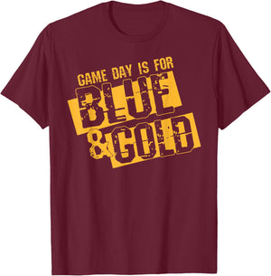 Blue and Gold Game Day Group Shirt for High School Football T-Shirt - T-Shirt | Maroon