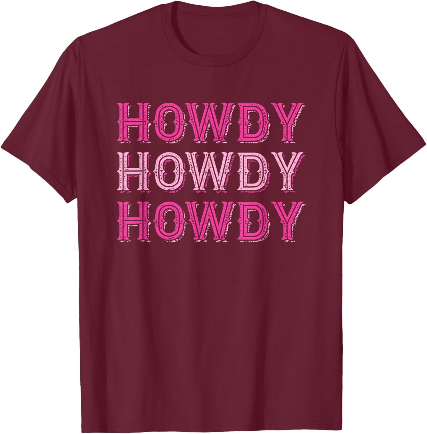 Howdy Country Southern Rodeo T-Shirt - T-Shirt | Maroon