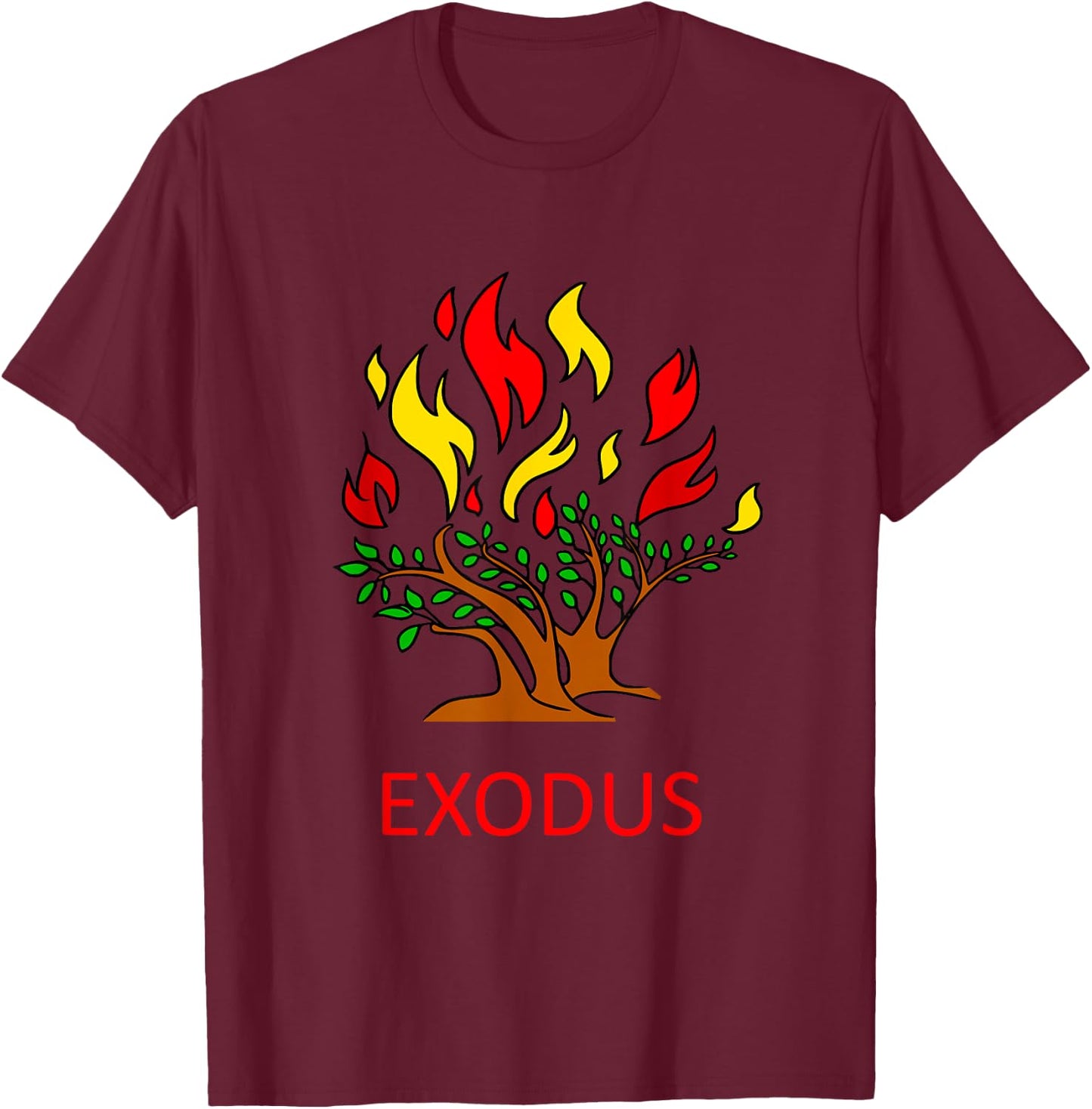 The Burning Bush - Moses Old Testament Bible - Exodus T-Shirt - T-Shirt | Maroon