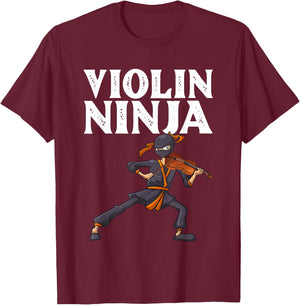 Cool Violin Ninja Women Musician Viola Cello Players T-Shirt - T-Shirt | Maroon
