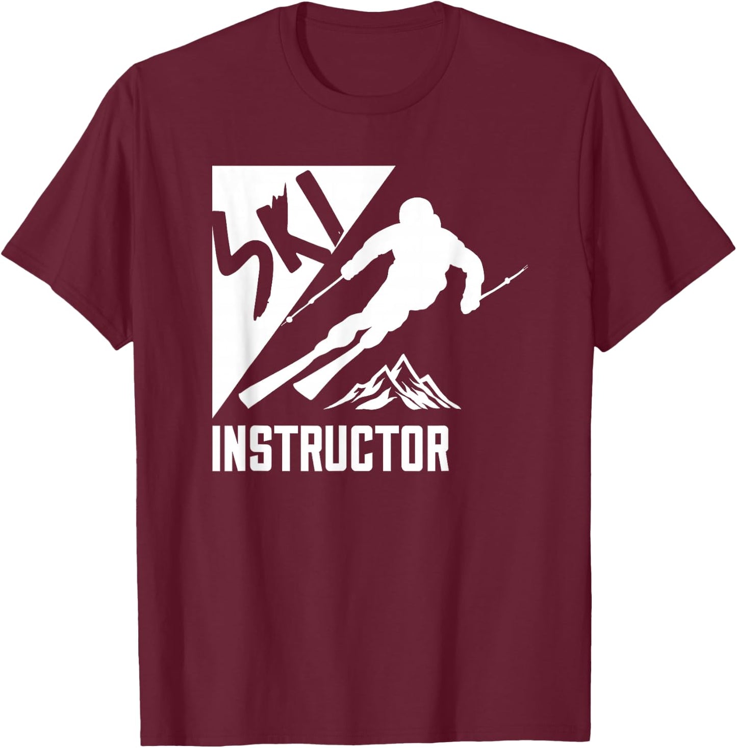Ski Instructor Coach Skiing Skier T-Shirt - T-Shirt | Maroon