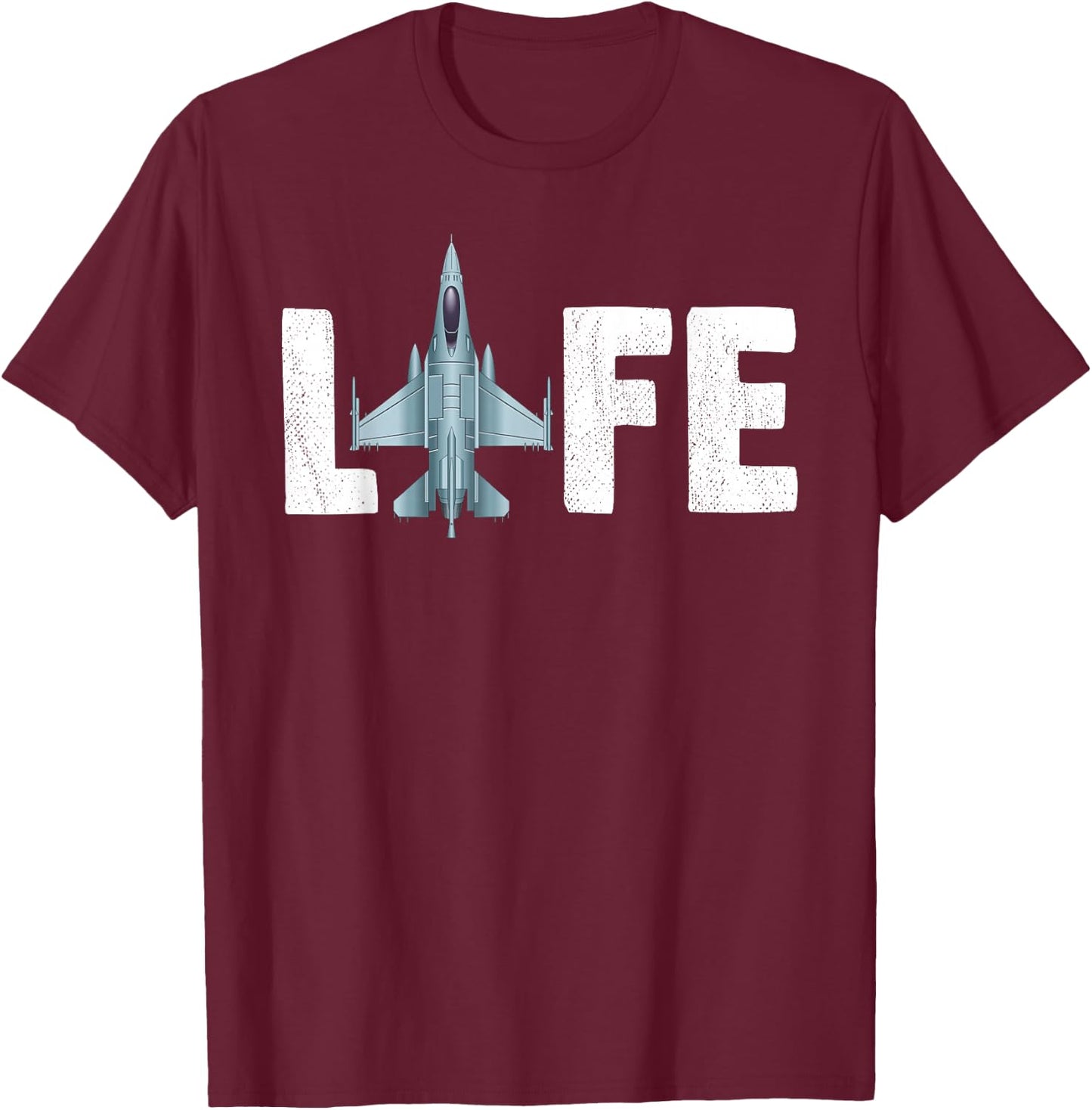 Jet Fighter Life Jet Aeroplane Pilot T-Shirt - T-Shirt | Maroon