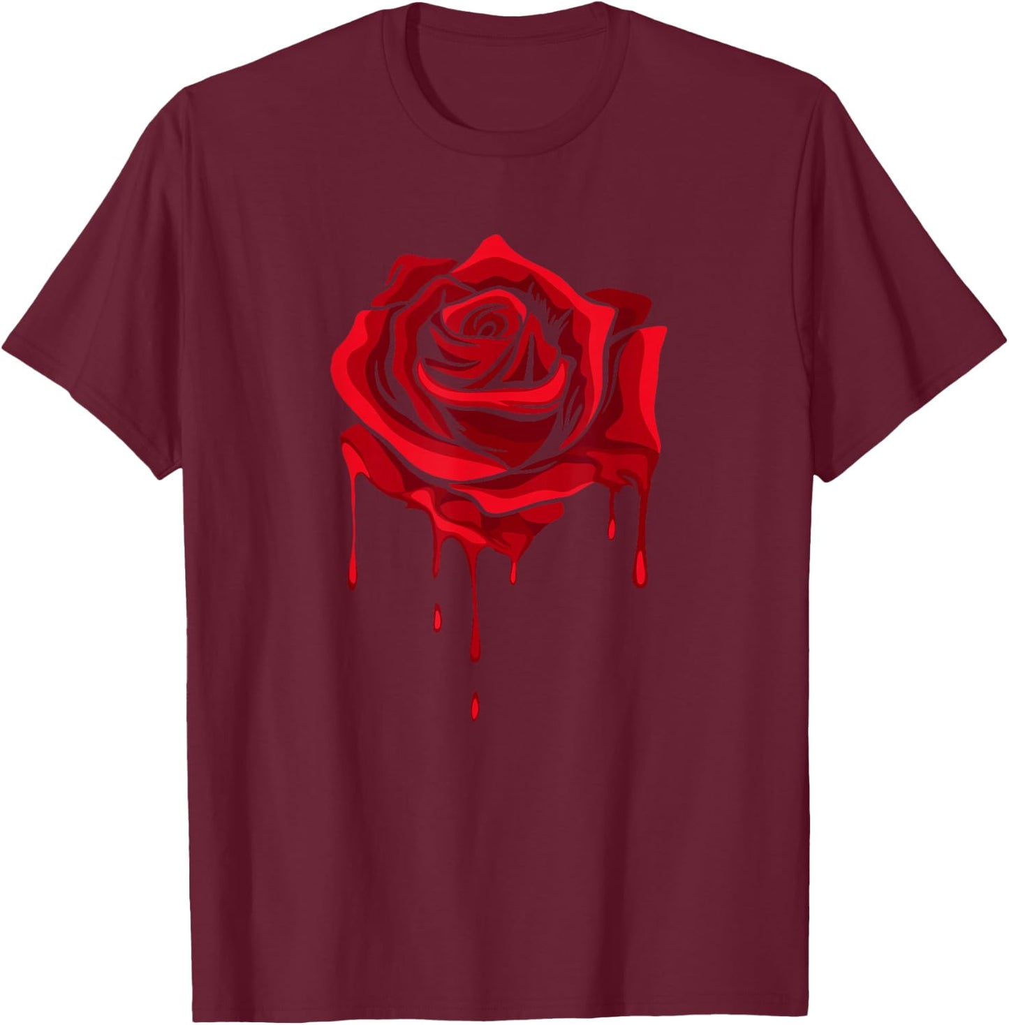 Red Melting Rose - Garden Gardener Botanist Flowers Rose Small T-Shirt - T-Shirt | Maroon