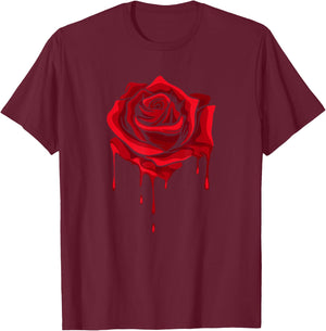 Red Melting Rose - Garden Gardener Botanist Flowers Rose Small T-Shirt - T-Shirt | Maroon