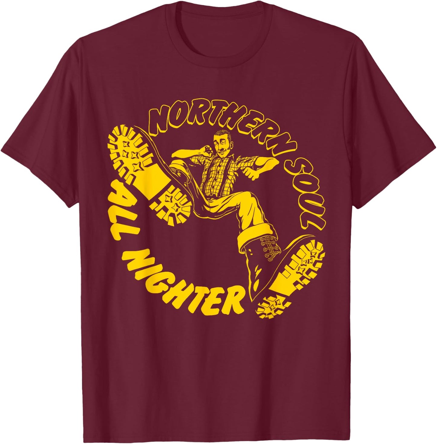 1960's Mod Northern Soul All Nighter Bootboy Soulboy Ska Man T-Shirt - T-Shirt | Maroon