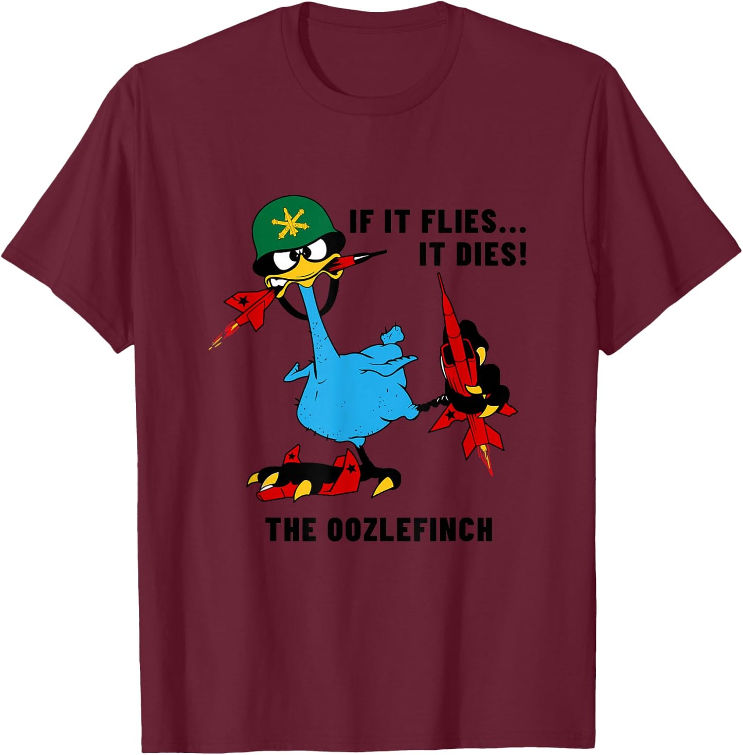 Air Defense Artillery Oozlefinch ADA Army Fort Sill Veteran T-Shirt - T-Shirt | Maroon