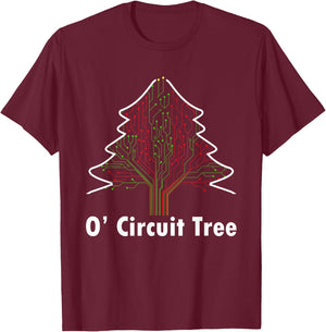 O' Circuit Tree Funny Engineering Expert Christmas Party T-Shirt - T-Shirt | Maroon
