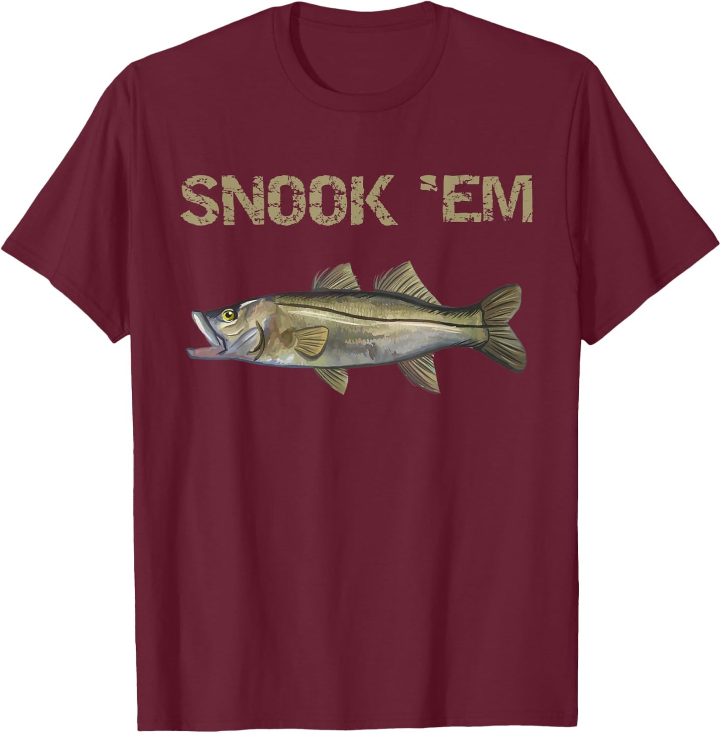 Snook 'Em | Snook Fishing | Common Snook T-Shirt - T-Shirt | Maroon