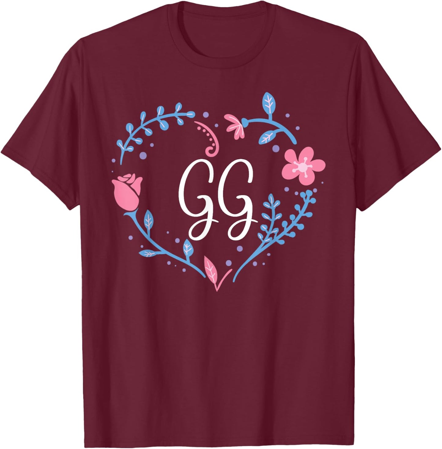 Flower Flora GG Grandma Christmas Birthday Gift T-Shirt - T-Shirt | Maroon