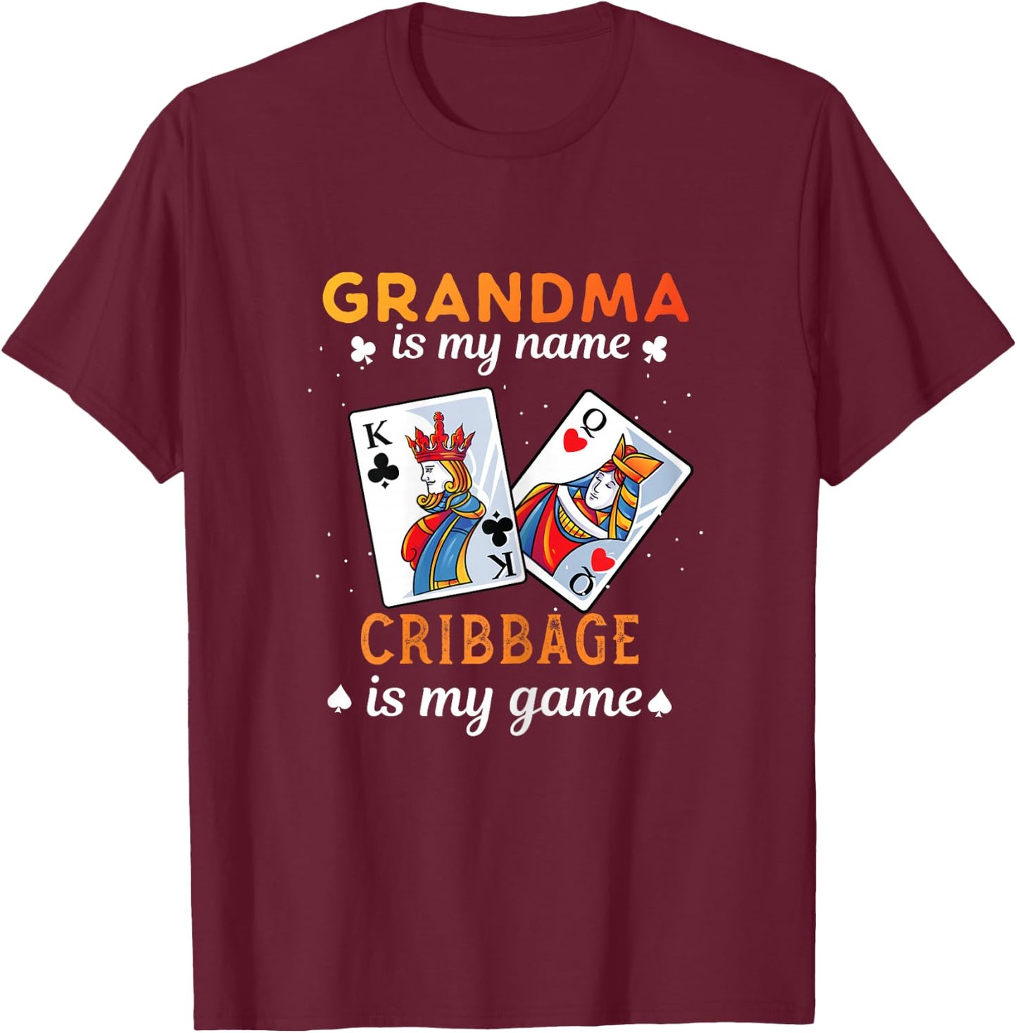 Cribbage Player Gift - Funny Cribbage Grandma T-Shirt - T-Shirt | Maroon
