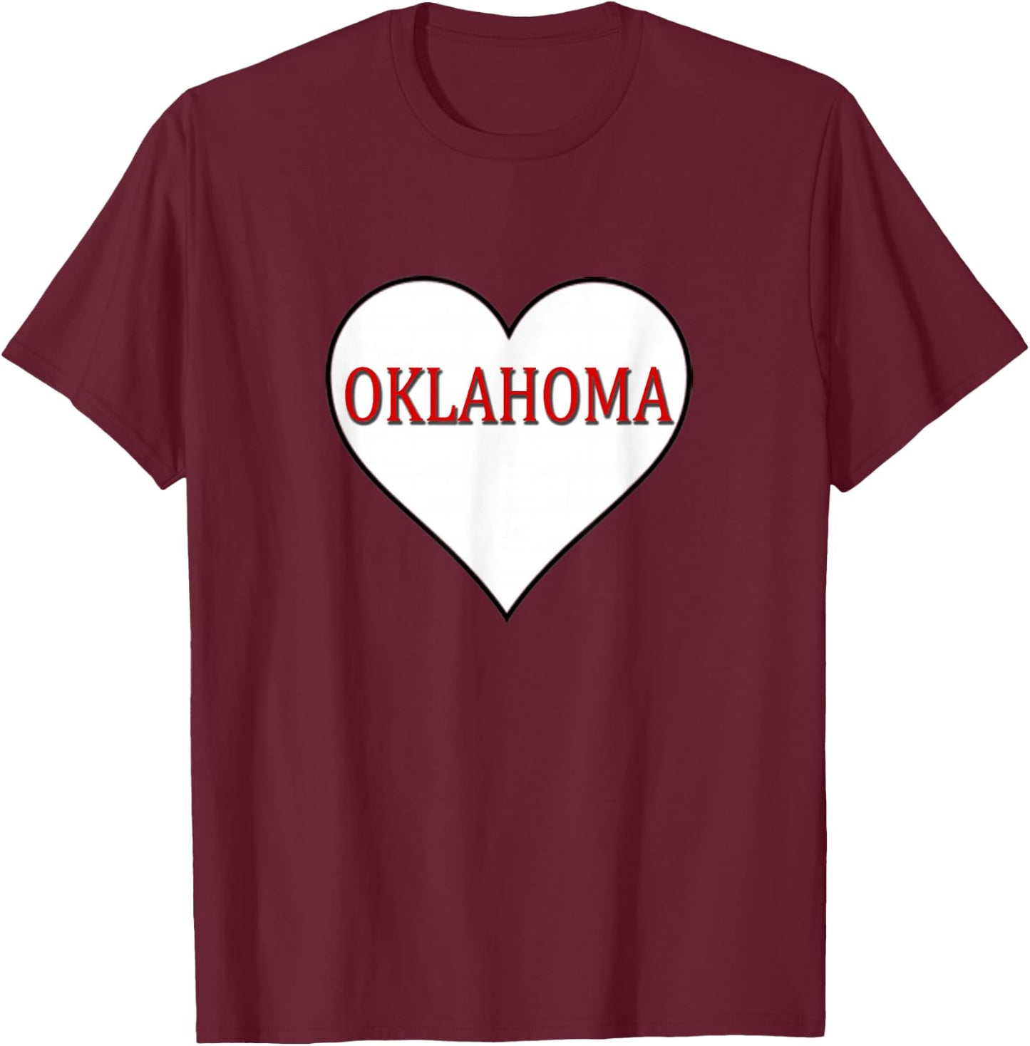 Oklahoma OK Sports Sooner State Heart T-Shirt - T-Shirt | Maroon