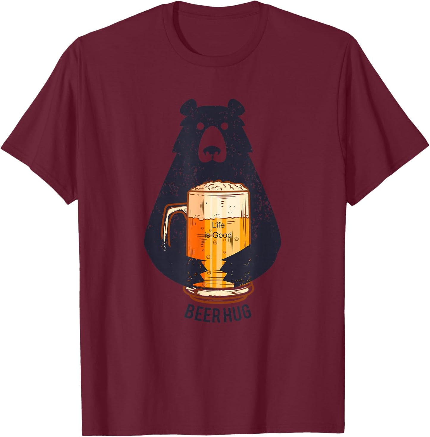 Bear, Beer, Beer Hug | IPA, Club T-Shirt - T-Shirt | Maroon