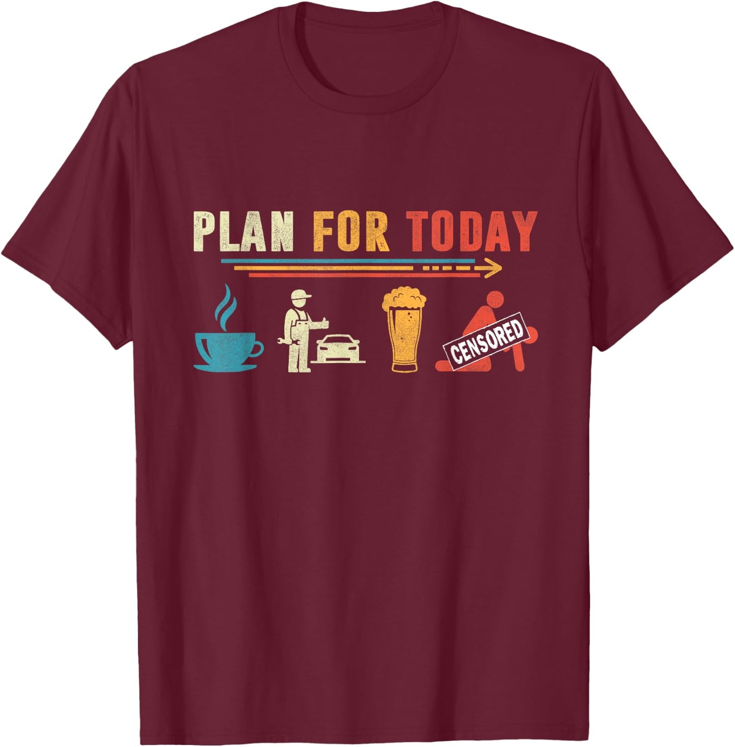 Mechanic Plan For Today Men Vintage T-Shirt - T-Shirt | Maroon