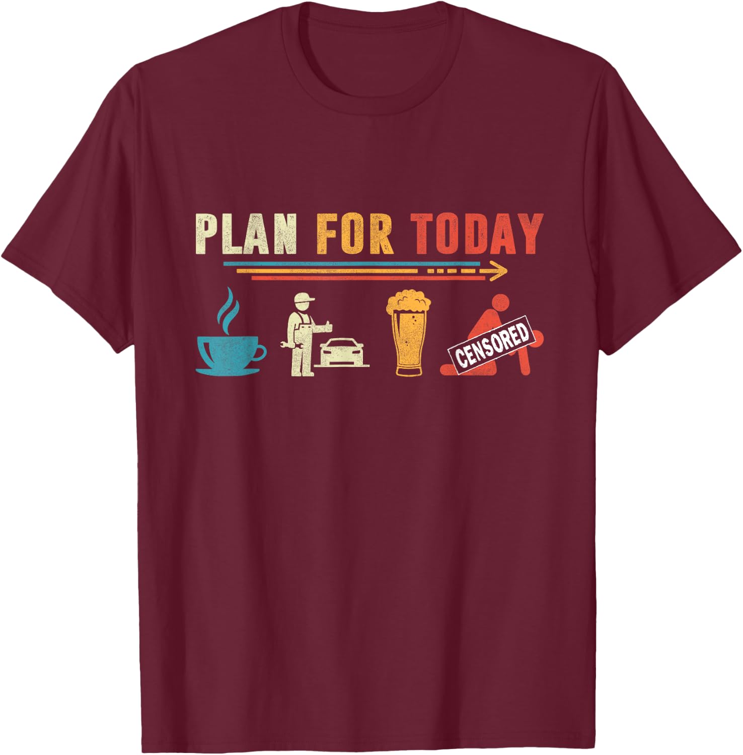 Mechanic Plan For Today Men Vintage T-Shirt - T-Shirt | Maroon