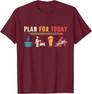 Mechanic Plan For Today Men Vintage T-Shirt - T-Shirt | Maroon