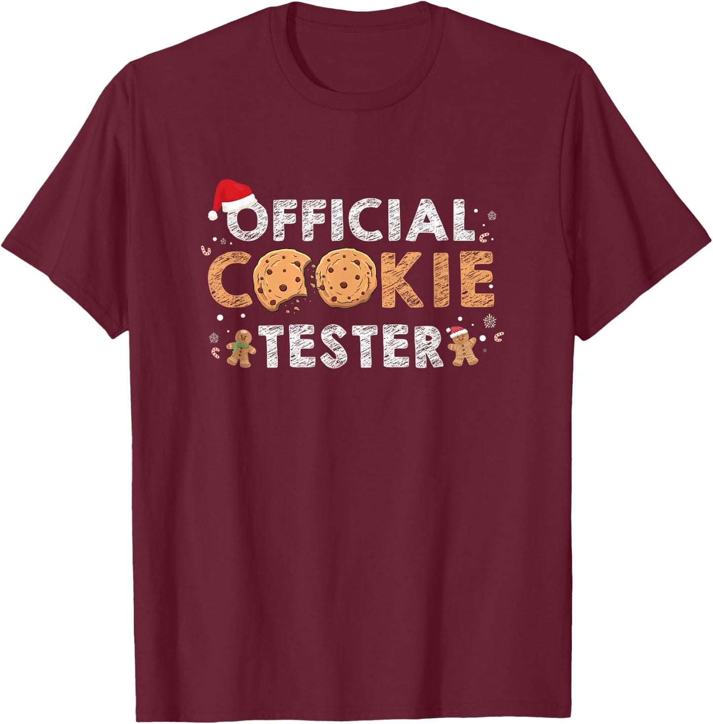 Official Cookie Tester - Christmas Cookies T-Shirt - T-Shirt | Maroon