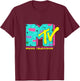 Mademark x MTV - The official MTV Logo with wild colors and a funky design T-Shirt - T-Shirt | Maroon