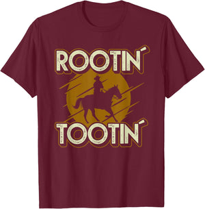 Rootin Tootin Cowboy Meme Rodeo Horse Country Western T-Shirt - T-Shirt | Maroon