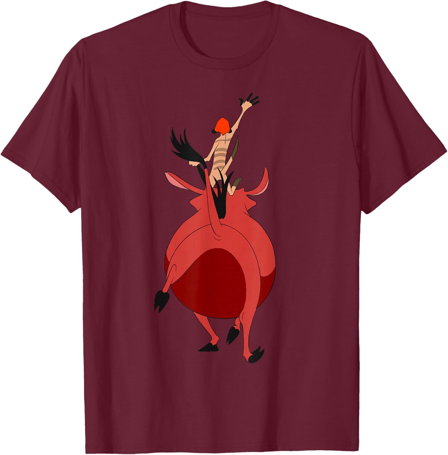Disney Lion King Timon & Pumbaa Walking Away Graphic T-Shirt - T-Shirt | Maroon