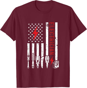 Electrician Design & Funny Electrical Design T-Shirt - T-Shirt | Maroon