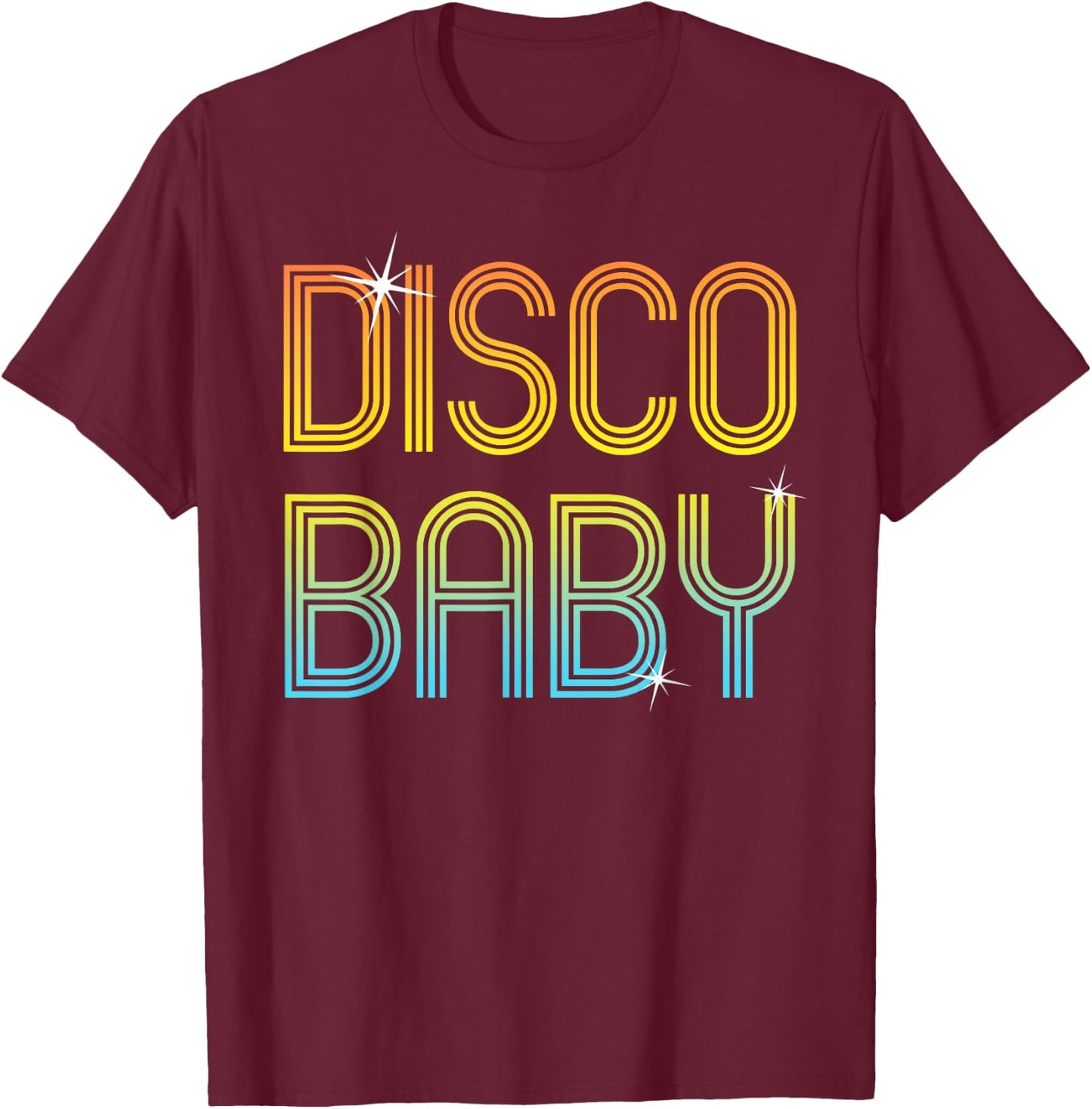 Vintage Retro Disco Baby 70s 80s Family Party Dance Theme T-Shirt - T-Shirt | Maroon