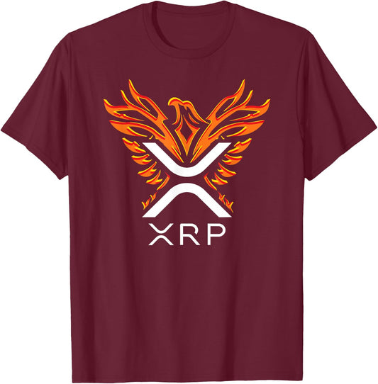 XRP Crypto - XRP Logo Phoenix - XRP Cryptocurrency - XRP T-Shirt - T-Shirt | Maroon