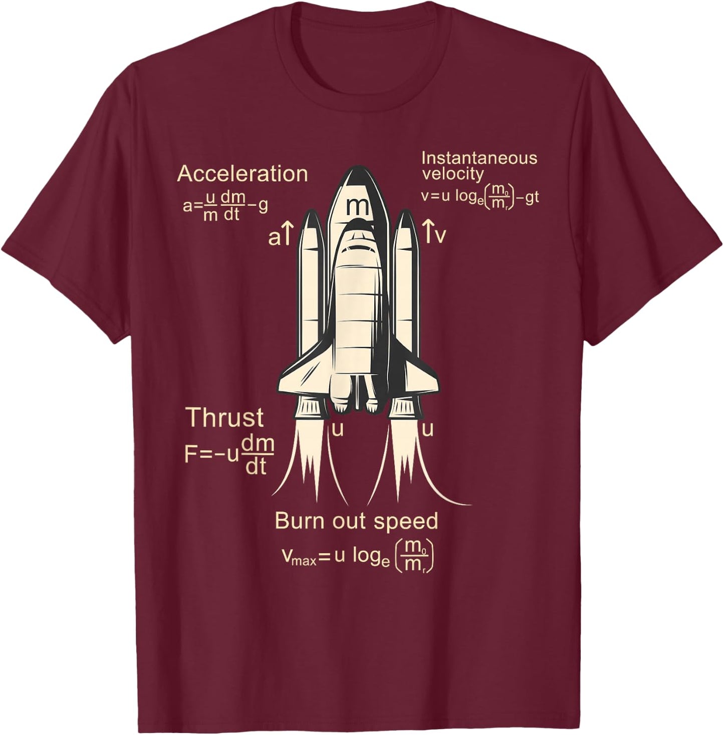 Rocket propulsion - Rocket science, Aerospace Engineering T-Shirt - T-Shirt | Maroon