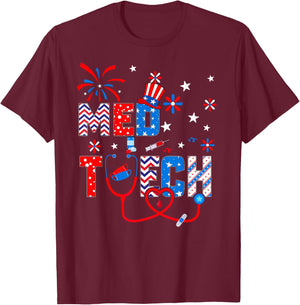 4th Of July Shirt Stethoscope Patriotic Med Tech T-Shirt - T-Shirt | Maroon