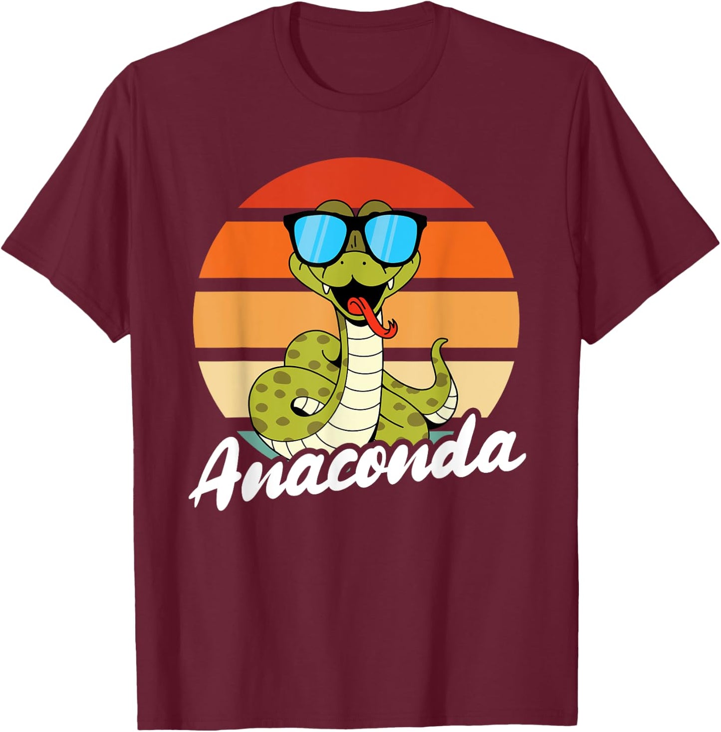 Cute Anaconda Sunglasses T-Shirt - T-Shirt | Maroon