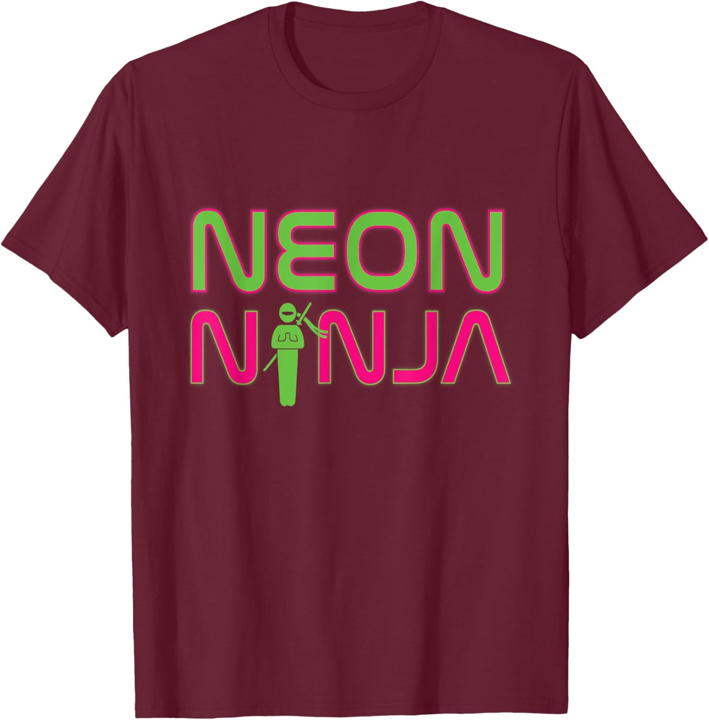 Neon Ninja I Electronic Raver Music DJ Festival Rave T-Shirt - T-Shirt | Maroon