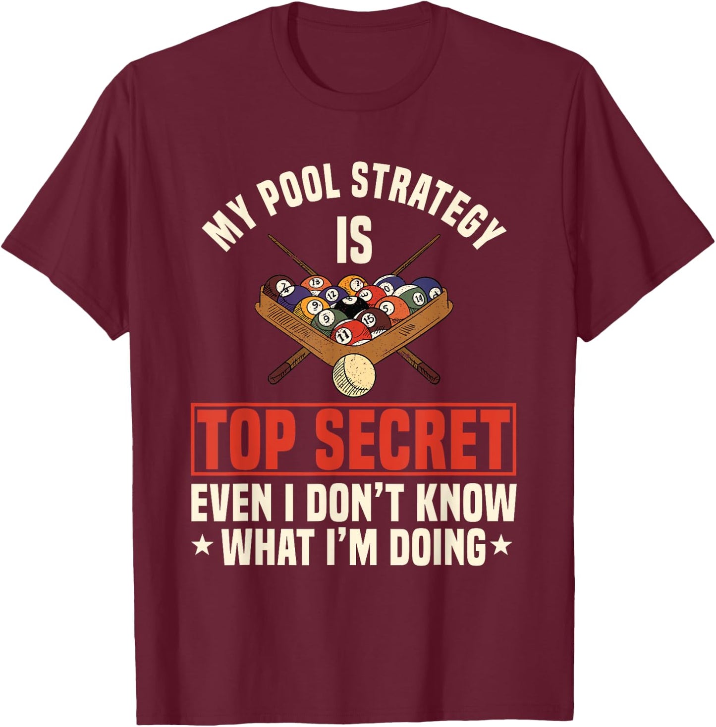 Billiards Pool Snooker Billiard Ball Table Nine-ball T-Shirt - T-Shirt | Maroon