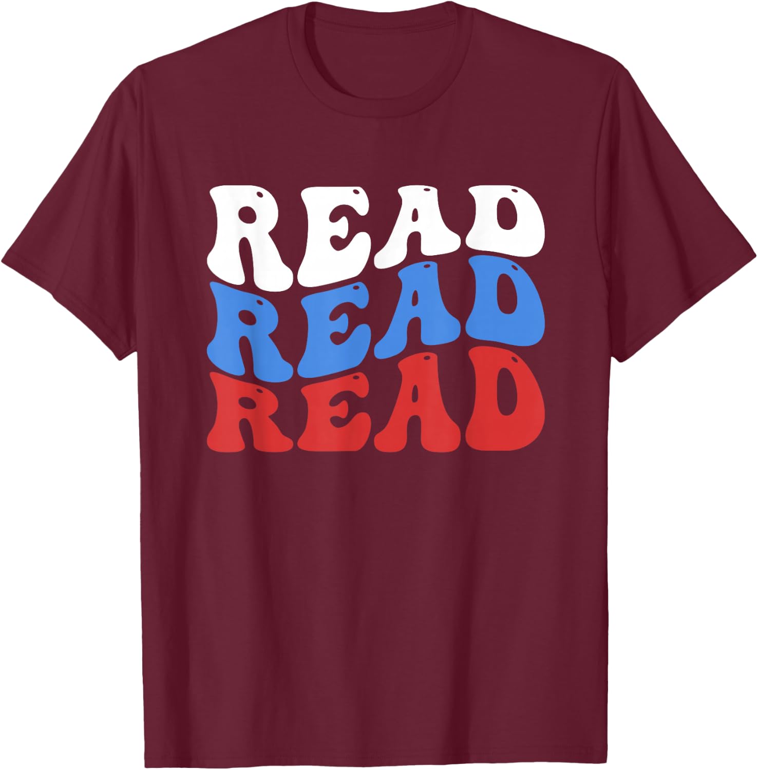 Read Read Reading Across That America Reading Lover Teacher T-Shirt - T-Shirt | Maroon