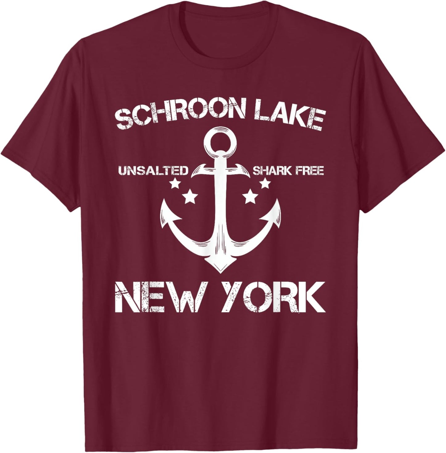 SCHROON LAKE NEW YORK Funny Fishing Camping Summer Gift Women Kids T-Shirt - T-Shirt | Maroon
