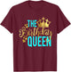 The Birthday Queen Aqua Milestone Matching Squad T-Shirt - T-Shirt | Maroon