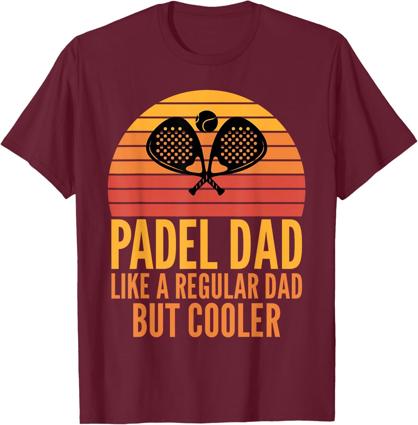 Padel Dad Vintage Retro for Padel Fathers T-Shirt - T-Shirt | Maroon