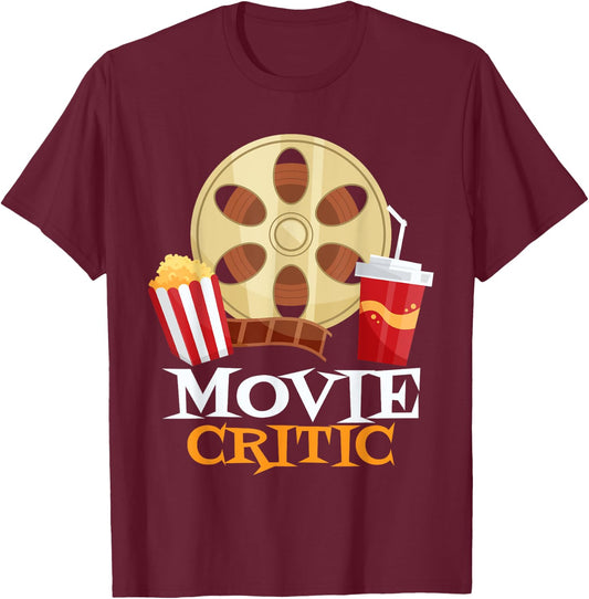 Film Critic as Movieholic and Movie Lover or Movie Critic T-Shirt - T-Shirt | Maroon