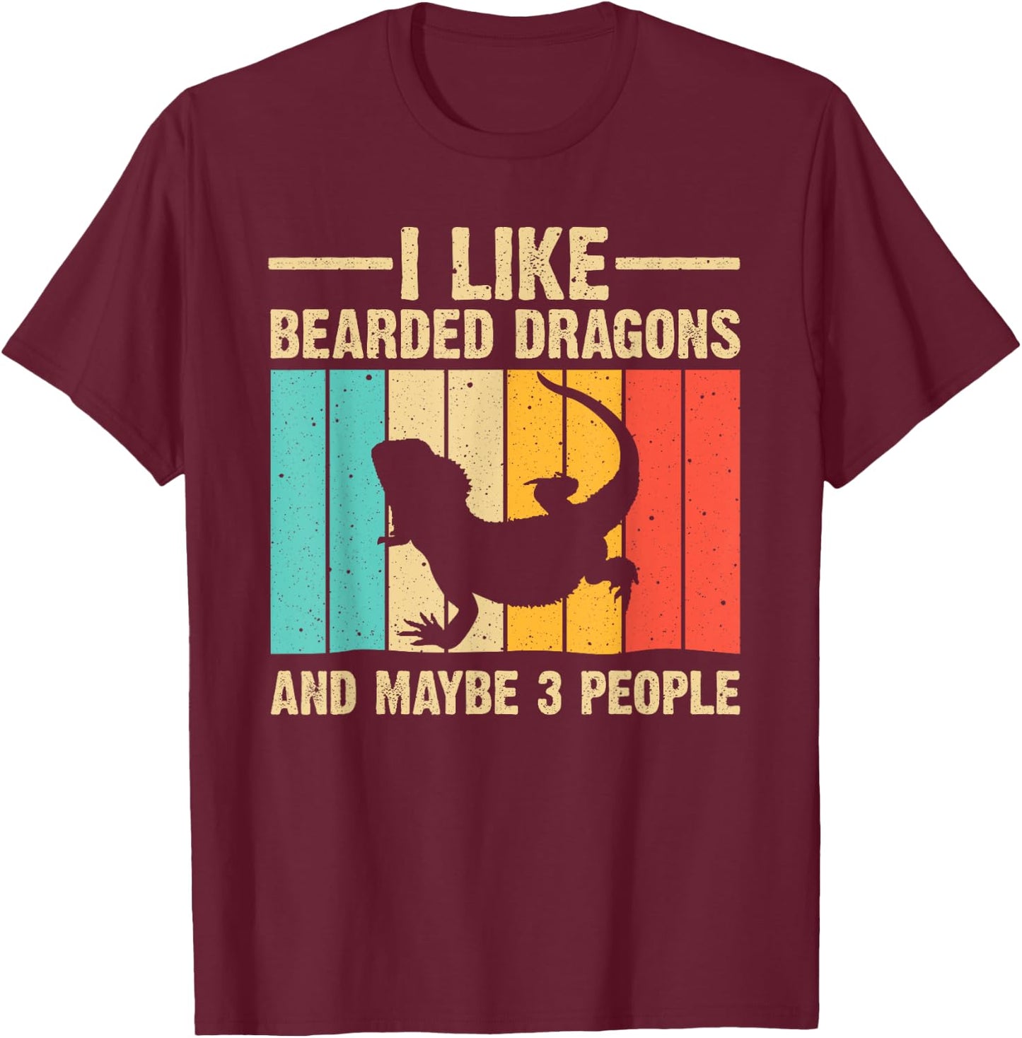 Funny Bearded Dragon Design Pogona Reptile Lover Men Women T-Shirt - T-Shirt | Maroon