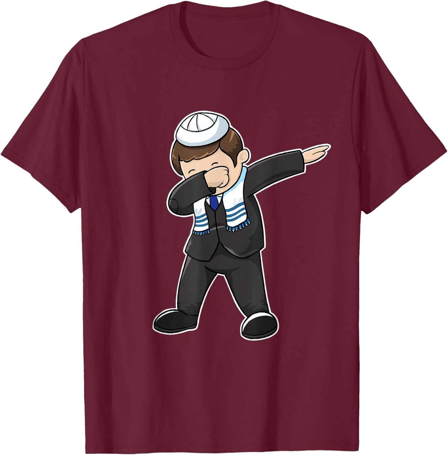 Bar Mitzvah Dabbing Jewish Boy Funny Hanukkah Gift T-Shirt - T-Shirt | Maroon