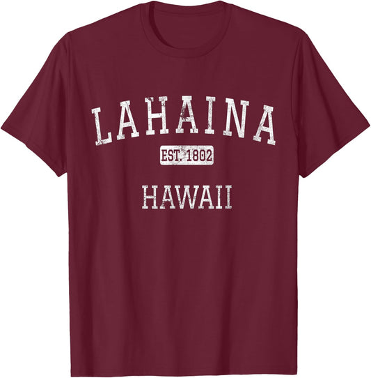 Lahaina Hawaii HI Vintage T-Shirt - T-Shirt | Maroon