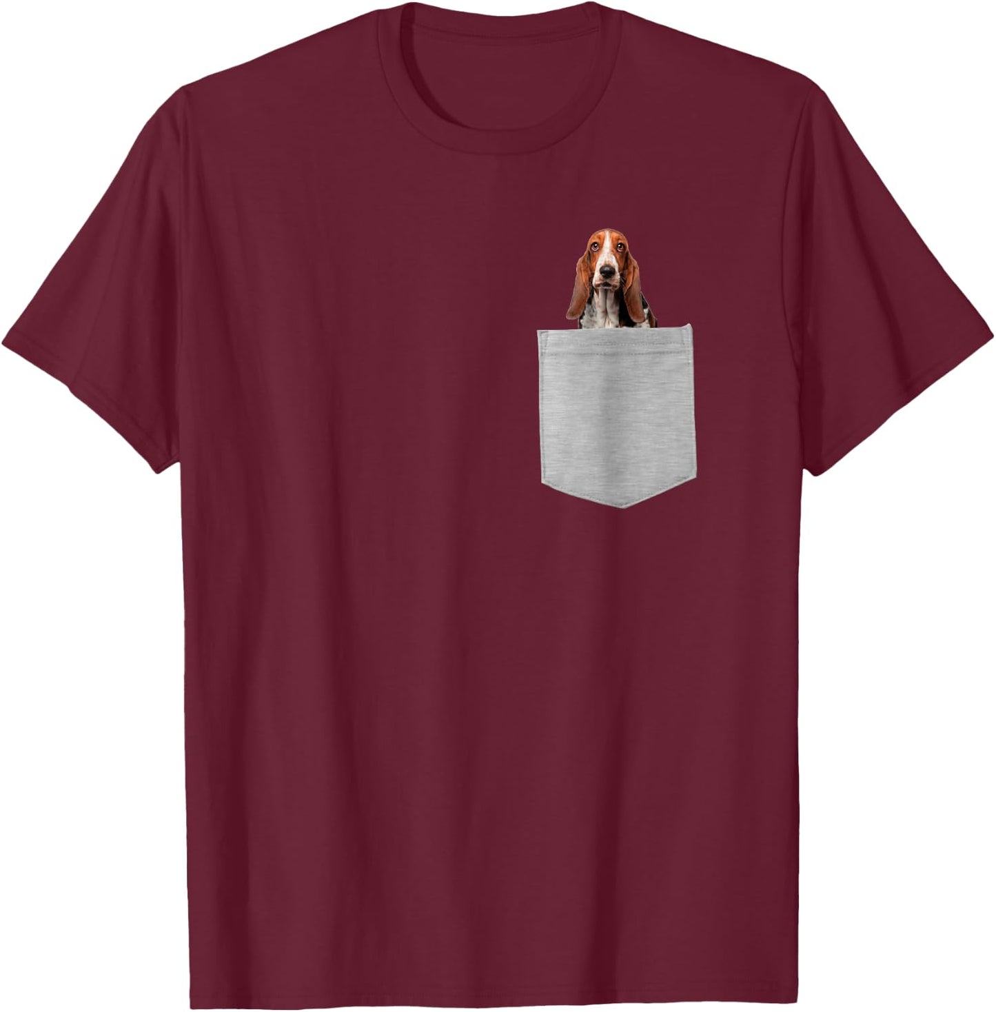 Bassett Hound Dog In Your Pocket T-Shirt - T-Shirt | Maroon
