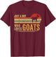 Just A Boy Who Loves Goats Retro Farmer Funny Goats Lover T-Shirt - T-Shirt | Maroon