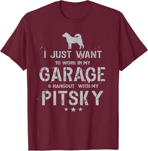 Funny Pitsky Dad Garage Men Hang T-Shirt - T-Shirt | Maroon