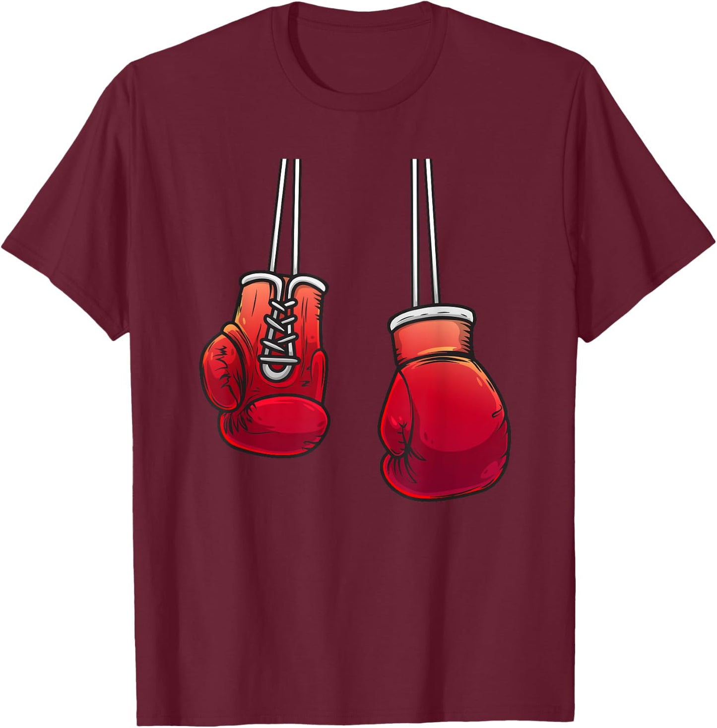 Cool Boxing Gloves For Boxer Fighting Lover Men Women Boys T-Shirt - T-Shirt | Maroon