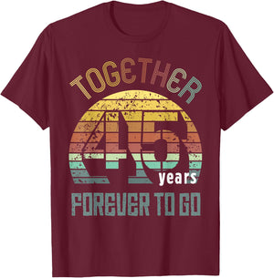 45th Years Wedding Anniversary Gifts For Couples Matching 45 T-Shirt - T-Shirt | Maroon