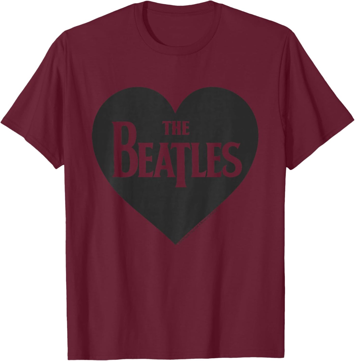The Beatles - Love Heart T-Shirt - T-Shirt | Maroon